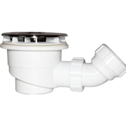 90mm Shower Tray Waste Trap With Chrome Dome Cover