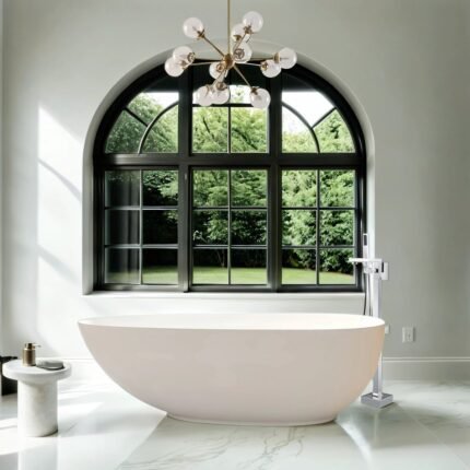 Huesca Matt White Freestanding Stone Bath 1800mm