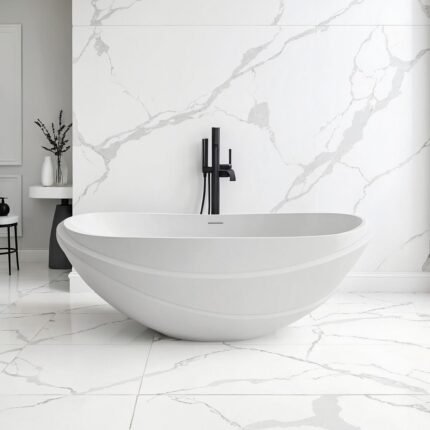 San Sebastian Matt White Freestanding Stone Bath 1700mm